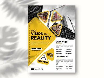 Modern flyer design for construction company adobe illustrator banner branding business construction creative design graphic design illustration logo