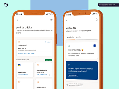 Perfil de Crédito banking credit financial itau ui ux