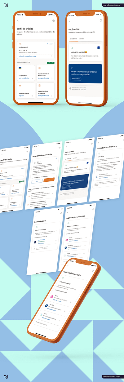 Perfil de Crédito banking credit financial itau ui ux