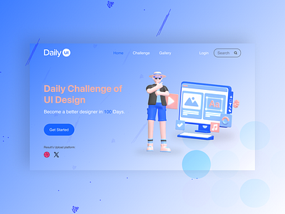 3D Model Landing Page - Daily UI 3d challenge daily ui homepage landing landingpage ui web web design