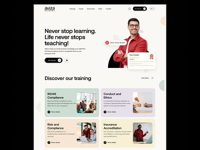 Aviza Academy Website academy course design finance financial learning teach training ui ux webdesign