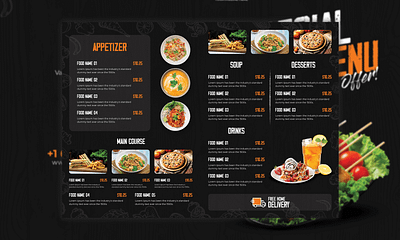 Food Menu | Menu Board branding brochure food flyer graphic design menu board