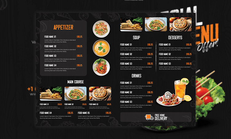 Food Menu | Menu Board by Tayyab Bin Naveed on Dribbble