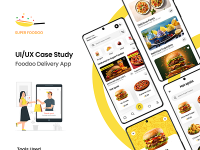 Super Foodoo app UI/UX Case study ads app design case case study delivery app eating ecommerce app fast food figma food food app food app design mobile app online ordering ps social media ui ui design uiux ux