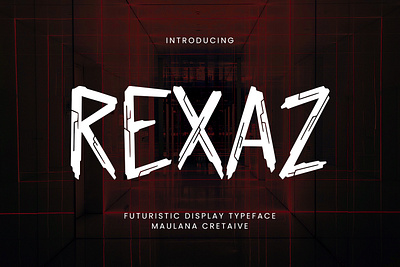 Rexaz Futuristic Display Typeface animation branding font fonts graphic design logo nostalgic