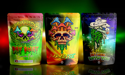 WEED CANNABIS MYLAR BAG POUCH PACKAGING DESIGN box branding candy packaging design candy pouch cannabis design food pouch graphic design illustration label label design logo mylar bag packaging pouch pouch design unick weed weed packaging