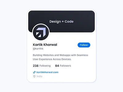 Profile concept component ui minimal profile profile card social media