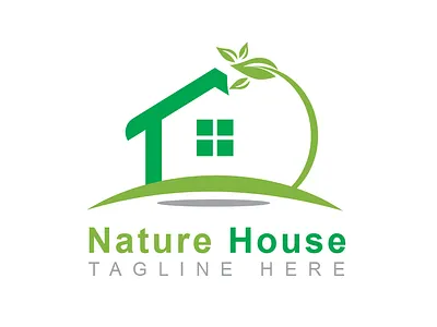 NATURE LOGO DESIGN form logo green logo nature house logo nature logo plant house logo professional logo simple logo unique logo