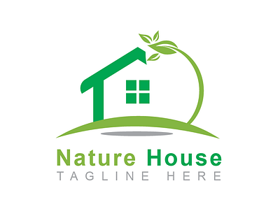 NATURE LOGO DESIGN form logo green logo nature house logo nature logo plant house logo professional logo simple logo unique logo