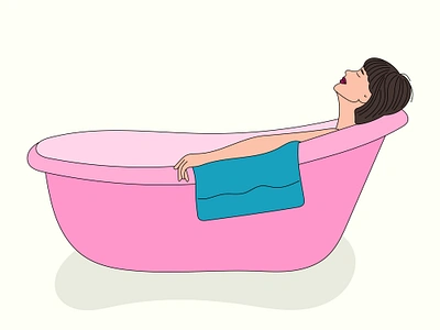 Relaxed girl in the bathtub app branding design graphic design illustration logo typography ui ux vector