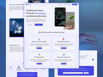 Finovate Financial Firm Landing Page banking finance fintech graphic design hero landing page technology ui uiux design ux web design