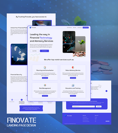 Finovate Financial Firm Landing Page banking finance fintech graphic design hero landing page technology ui uiux design ux web design