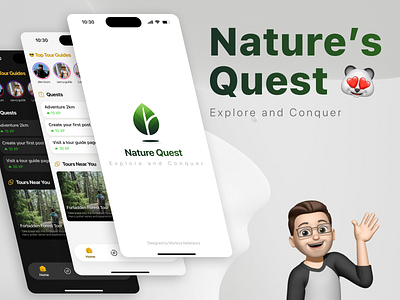 Nature Quest: Discover, Track, and Explore - Mobile App app app design branding design logo mobile ui ux website design