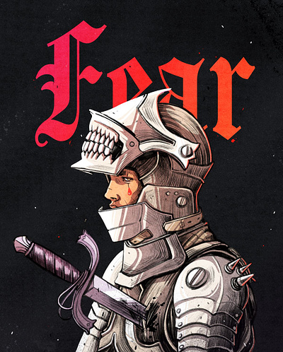 Fear Poster Design character character design dark fantasy fantasy character fear graphic design illustration japan medieval medieval illustration poster poster design