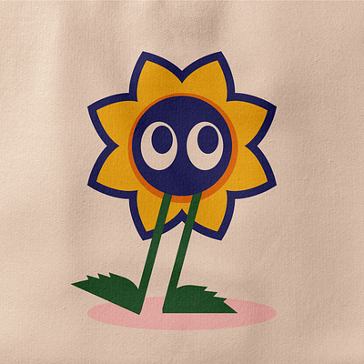 Sunfellow branding character graphic design illustration logo sunflower vector