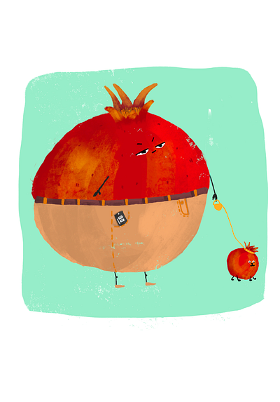pomegranate graphic design illustration pomegranate