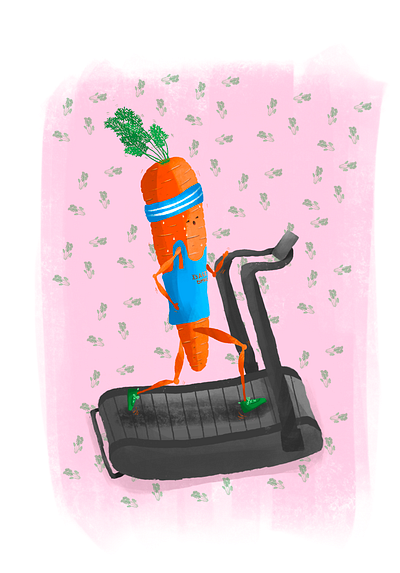 running carrot graphic design illustration running carrot