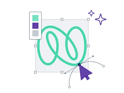 "N" from Nagarro graphic green illustration illustrator logo mouse cursor n pen tool purple vector