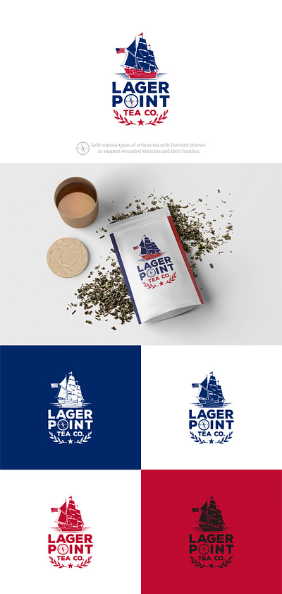 Lager Point america american branding graphic design lager logo logos patriot ship tea usa vector vintage