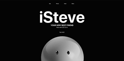 iSteve - Apple AI Robot Concept 3d animation branding concept landing page motion graphics web design website