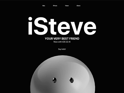 iSteve - Apple AI Robot Concept 3d animation branding concept landing page motion graphics web design website