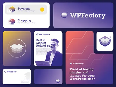 WP Factory Brand Identity Design brand guide brand guidlines brand identity branding design layer logo logo logo mark theme logo w logo wordprss