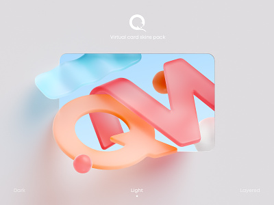 QIWI Virtual Cards skins (light) 3d bank branding finance graphic design logo sss theme ui
