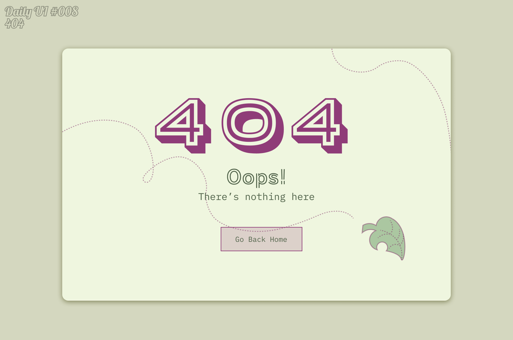 Daily UI #008 404 page 404 daily 100 challenge daily ui dailyui design desktop ui