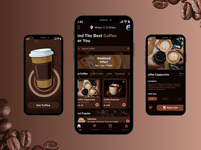 Introducing My Latest Coffee App Design 3d app app design coffee app coffee app design coffee order app. coffee shop mobile app coffee shop mobile application design graphic design mobile app design typography ui uiux ux
