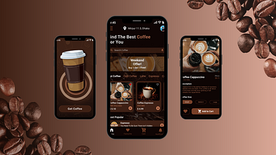 Introducing My Latest Coffee App Design 3d app app design coffee app coffee app design coffee order app. coffee shop mobile app coffee shop mobile application design graphic design mobile app design typography ui uiux ux