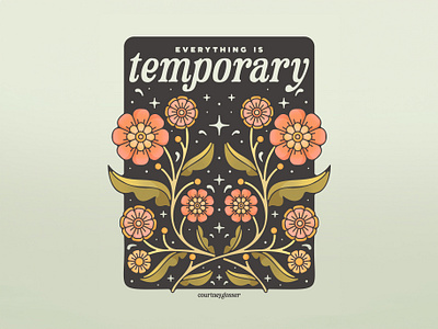 Everything Is Temporary adventure apparel graphic botanical brand assets brand identity design earth earth design explore florals flowers growth illustration nature simple vase vine wilderness