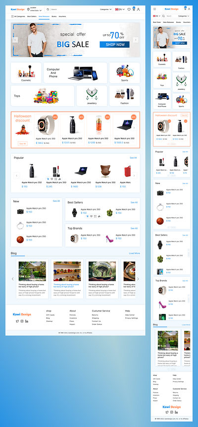 Store Website landing page shop store ui ux