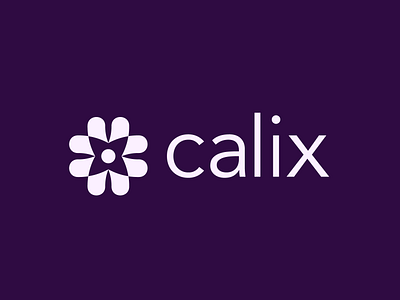 calix Logo brand logo branding clean design flower logo logo logo mark logos purple simple tech logo type typography vector