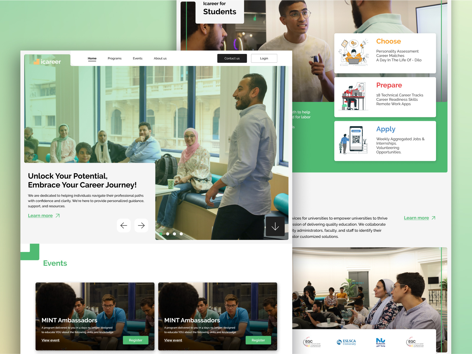 iCareer Landing Page 'Unofficial design' | Version #3 app design graphic design typography ui ux