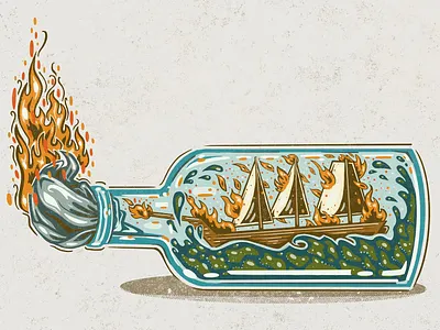 Ship concept design drawing illustration