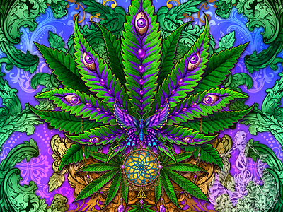 All Wise Cannabis cannabis festival graphic design illustration leaf package design poster pot psychedelics weed