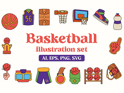 Basketball Illustration 3d action activity arena ball basketball champion championship competition court event game goal graphic design hobby illustration league ui