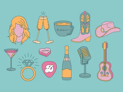 The Dolly House Illustration Pack brand identity branded illustration branding country dolly dolly parton dollyparton graphic design icon illustration icons identity illustrated branding illustration illustration pack illustrator vector vector illustration visual identity western western brand