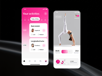 Fitness Mobile App Design app calendar design fitness fitness club ios mobile mobile design sport stretching ui ux workout