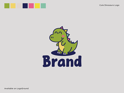 Cute Dinosaurs Logo cute logo dinosaurs logo inspiration logo logo logo design logo folio logo for sale logoground mascot modern logo sale toy logo toy store