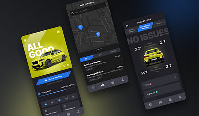 BMW App Concept app automotive bmw car map mobile remote status ui vehicle