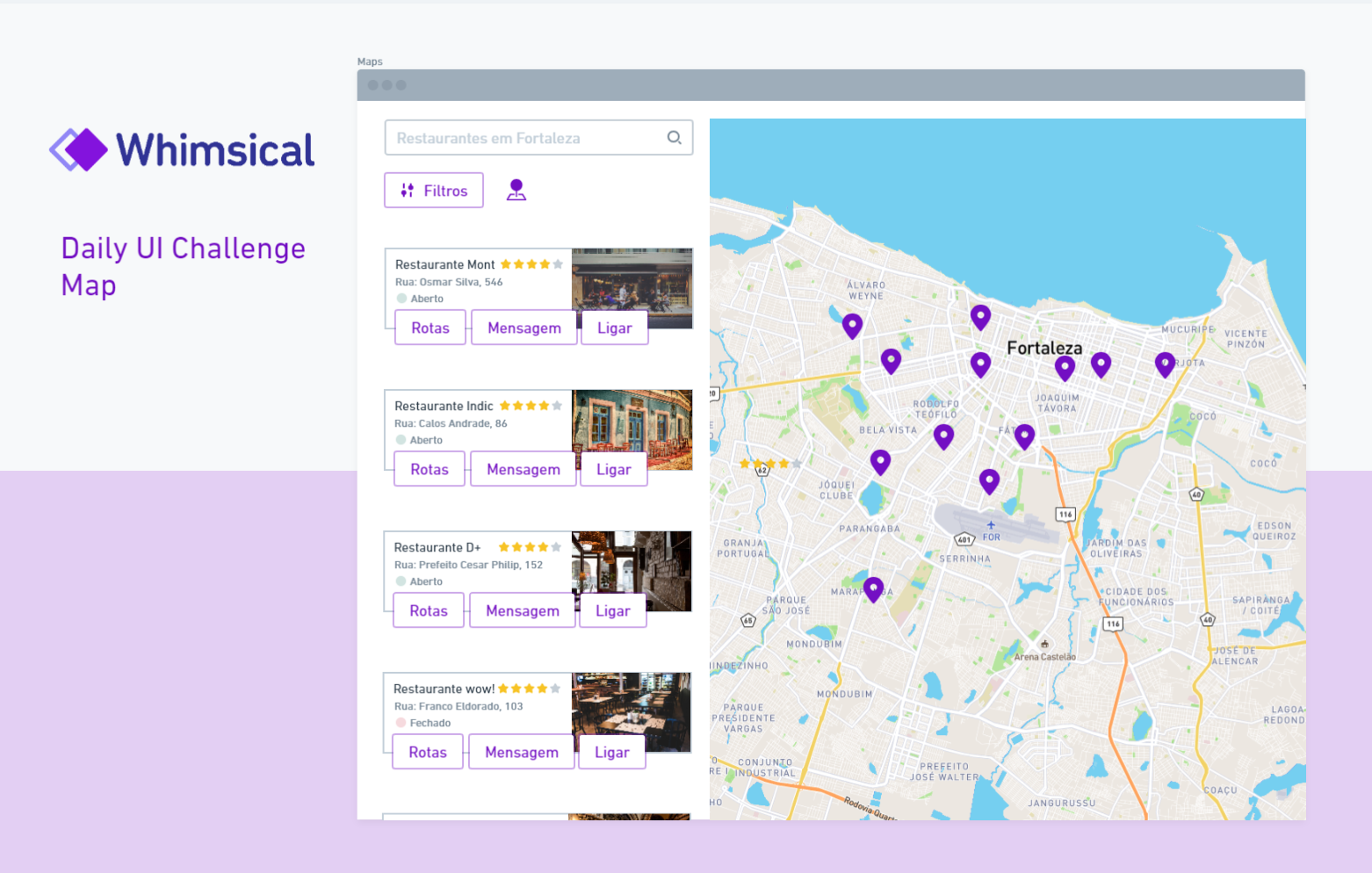 29 Daily UI - Maps brasil challenge dailyui design desktop food mapa maps restaurante turismo ui uxui whimsical