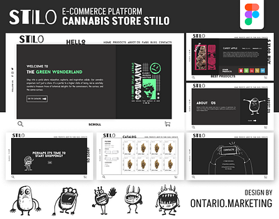 Cannabis Store: E-commerce black and white cannabis cannabis shop cannabis store creative design e commerce landing page ui design website design