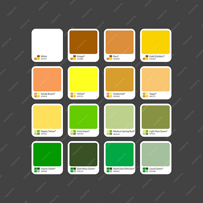 Modern color combination guide with hex modern graphic