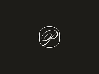 Restaurant logo mark branding elegant fancy krisdoda letter p logo round script typography