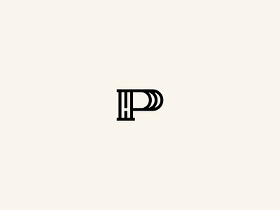 HP Monogram logotype bold branding column creative hp monogram krisdoda letter h letter p logo negative space