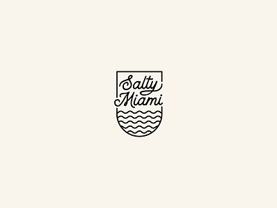 Salty Miami Identity badge cursive handwritten krisdoda lines miami retro sailing sea water