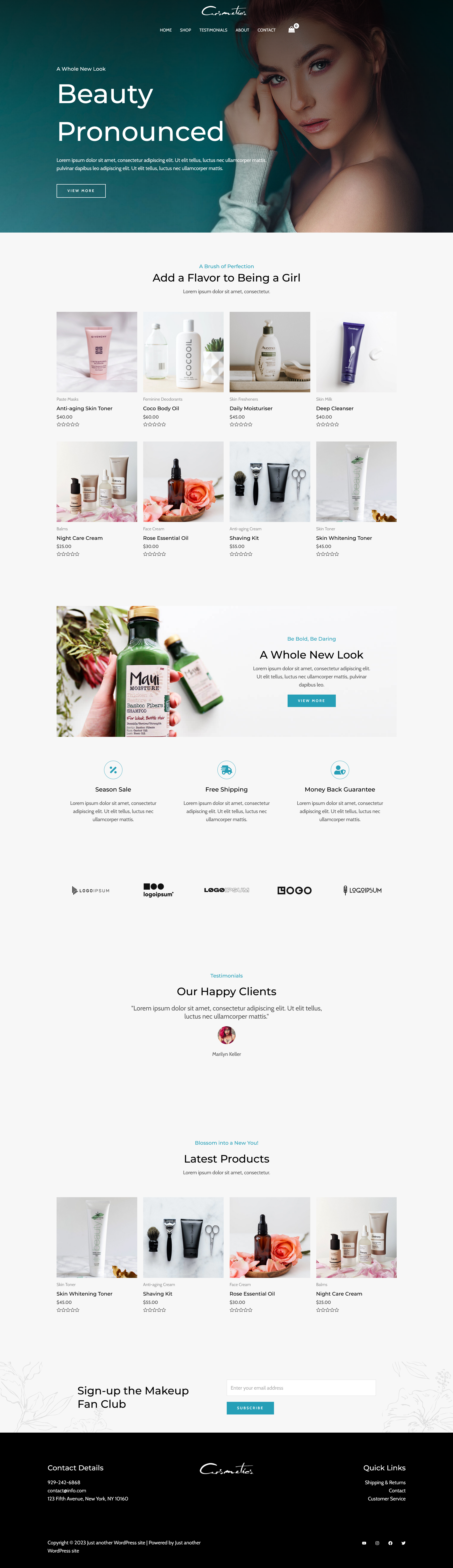 WordPress Cosmetics Store Website Design cosmetics elementor pro responsive website web web design website design wordpress website