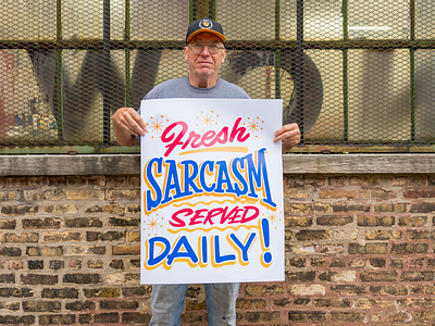 Fresh Sarcasm by Ches Perry chicago design hand painted illustration mural sign sign painting signs typography