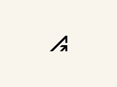"A" logomark arrow bold branding forward geometric krisdoda letter a logo minimal sharp upward